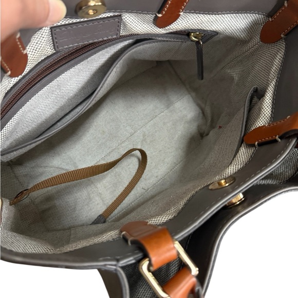Authentic Dooney & Bourke Gray Leather Satchel Bag! - Picture 11 of 13